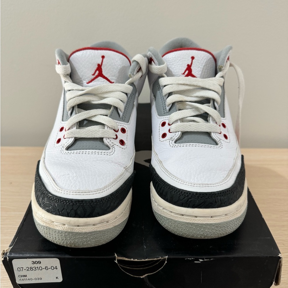 Air Jordan Retro 3 Fire Red White and Black Sneakers